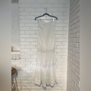 White Strapless Maxi Dress